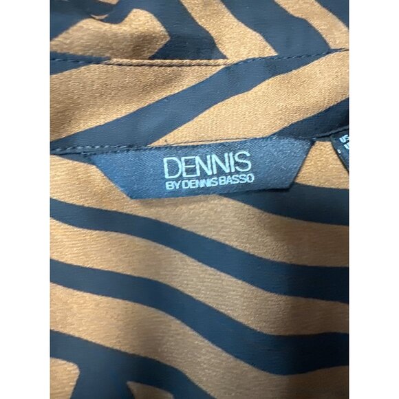 Dennis By Dennis Basso Zebra Print Button-Up Blouse With Tie Neck Detail Size 1X - Picture 6 of 10